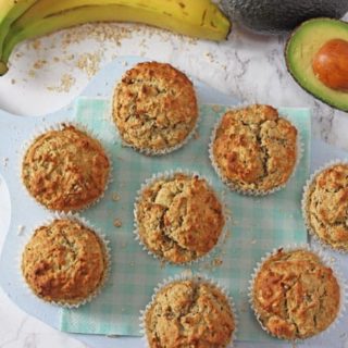 Delicious oat muffins with no added sugar or honey; sweetened naturally with banana, avocado and apple sauce! Great for baby led weaning and older kids too!
