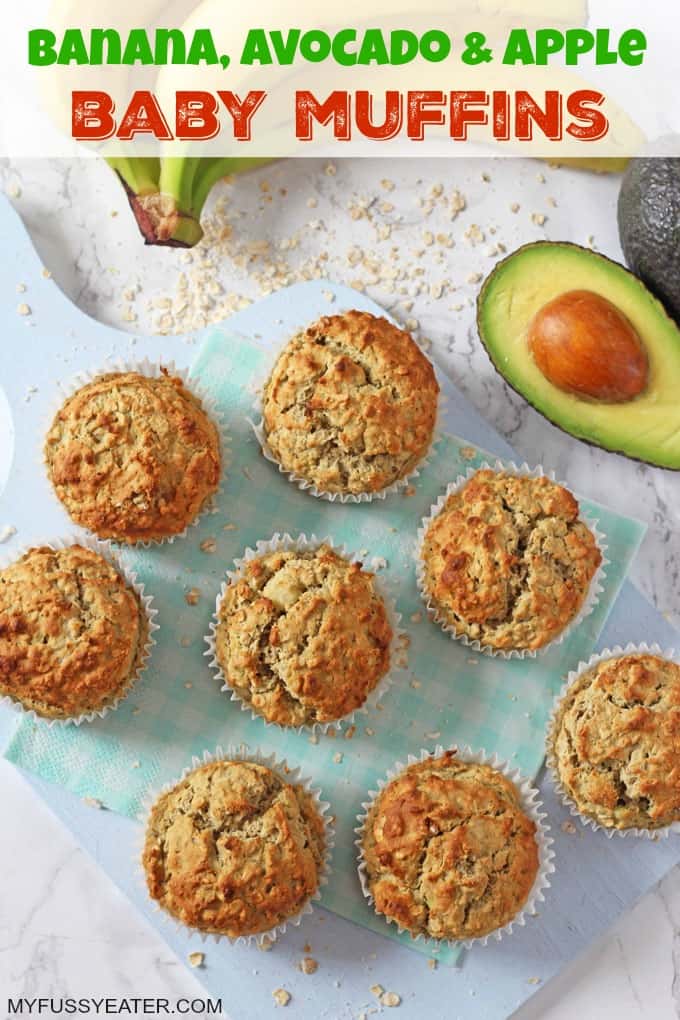 banana, avocado & apple baby muffins pinterest pin