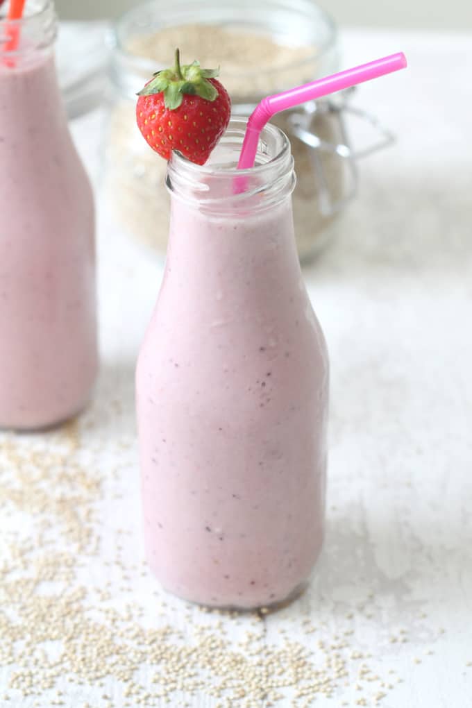 Quinoa Berry Smoothie close up