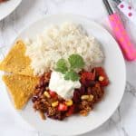 A tasty and mild Chilli Con Carne recipe for kids that's packed full lots of vegetables too!