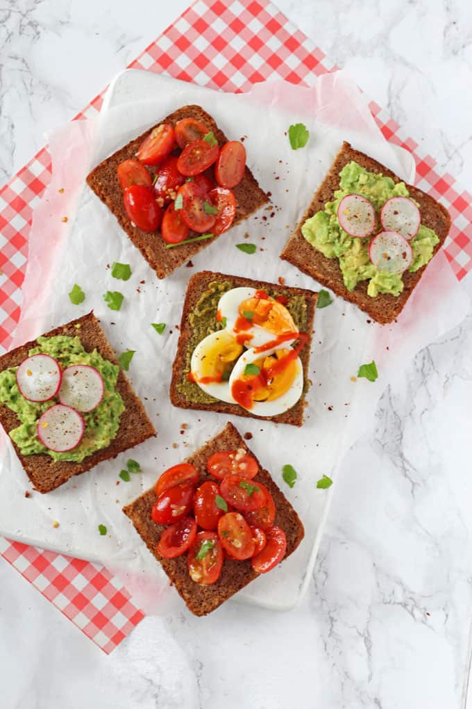 open rye sandwiches