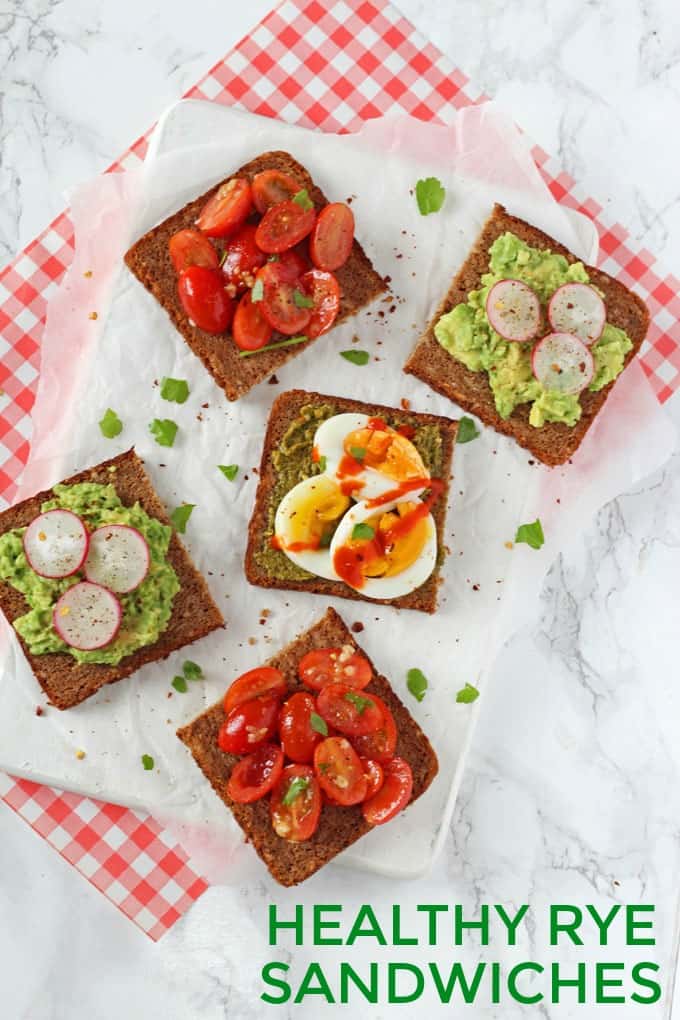 Delicious open rye bread sandwiches, quick and easy to whip up for a healthy lunch at home!