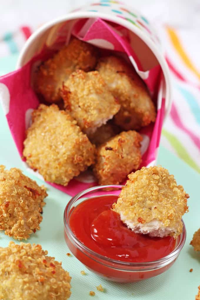 Crispy Baked Quinoa Chicken Nuggets 