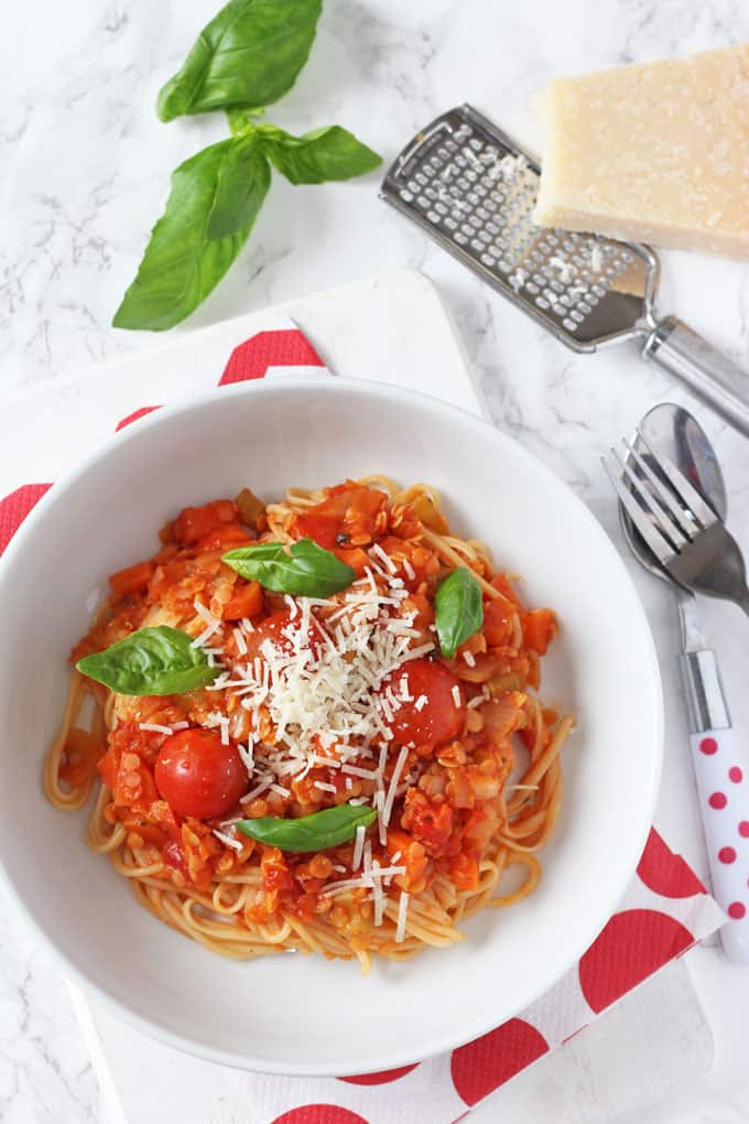 Red Lentil Bolognese 