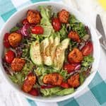 A simple but super delicious recipe for Smoked Paprika Chicken Salad. So quick and easy to whip for lunch for busy parents!
