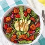 A simple but super delicious recipe for Smoked Paprika Chicken Salad. So quick and easy to whip for lunch for busy parents!
