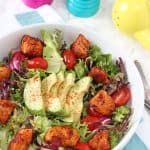 A simple but super delicious recipe for Smoked Paprika Chicken Salad. So quick and easy to whip for lunch for busy parents!