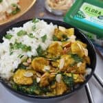 A delicious family-friendly chicken curry recipe packed with spinach and made with Flora Freedom Coconut & Almond.