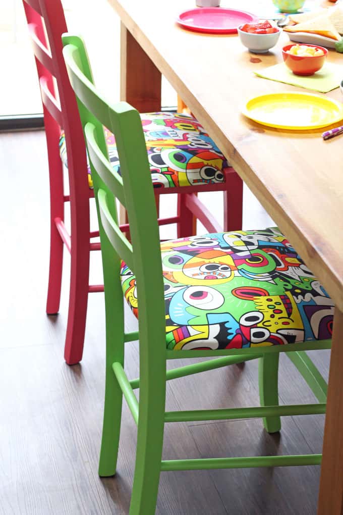 Beautiful bespoke chairs and barstools from Cheeky Chairs. Perfect for adding a splash of colour to your kitchen!