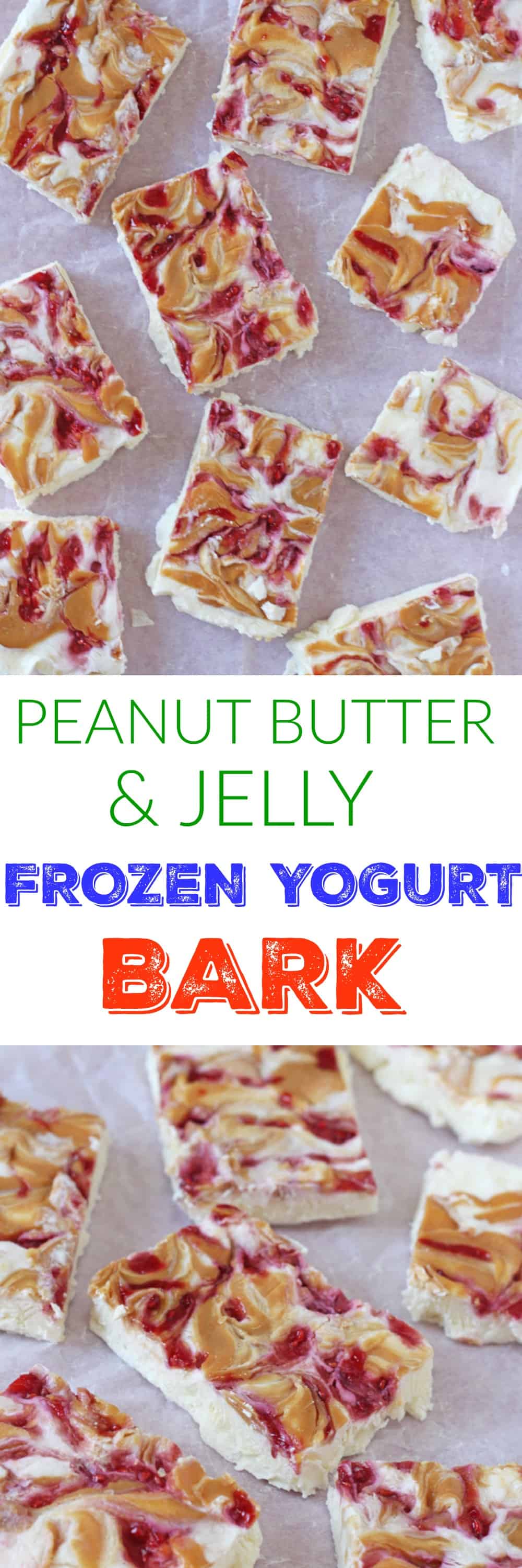 Peanut Butter & Jelly Frozen Yogurt Bark Pinterest Pin
