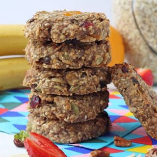 Sweetened with bananas and a little honey, these Breakfast Cookies are packed with slow releasing carbs and fibre too. Perfect for feeding your family on busy mornings!