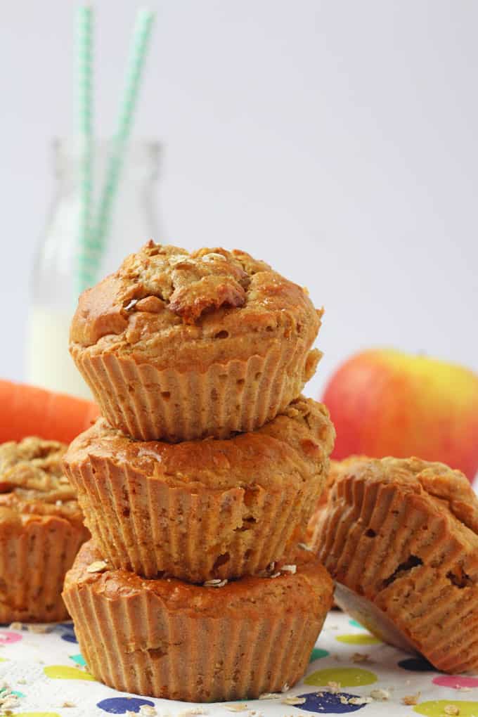 apple & carrot greek yogurt muffins