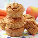 Made with lots of healthy ingredients such as carrots, apple, greek yogurt and oats, these muffins are an excellent after-school snack to feed hungry kids!