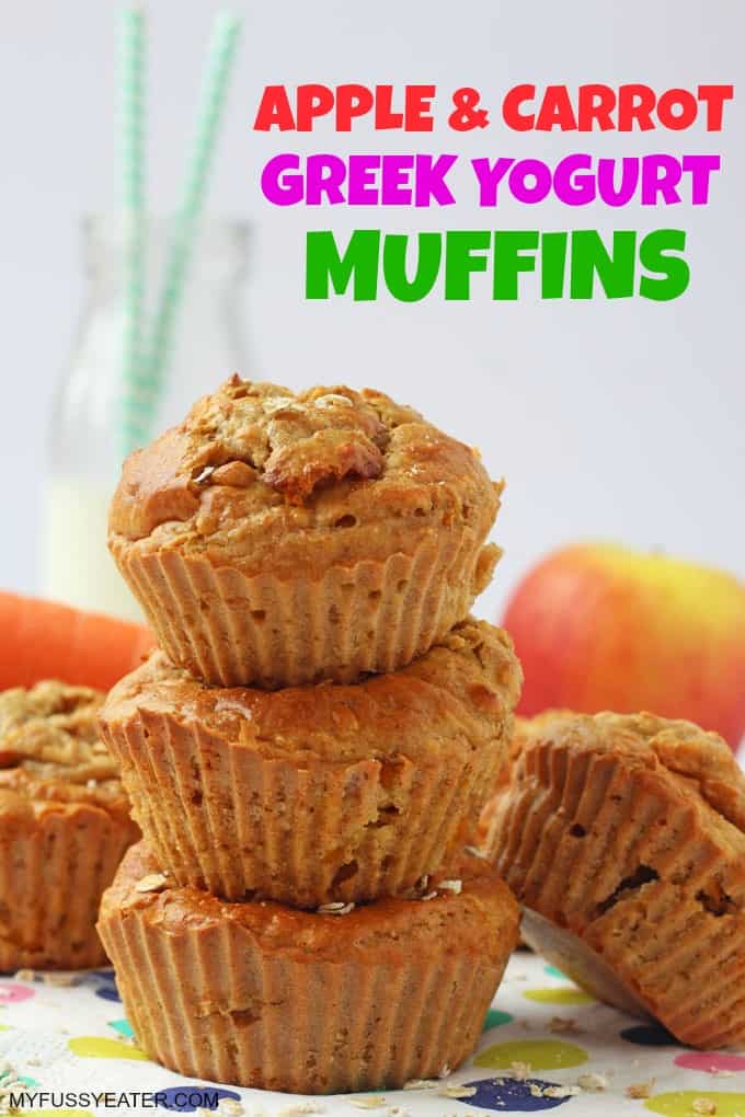 apple & carrot greek yogurt muffins pinterest pin