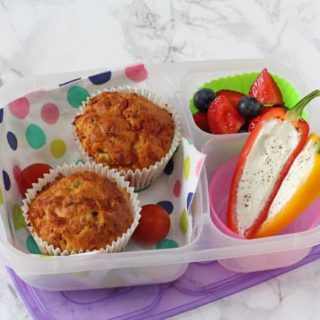 Easy one-bowl Pizza Muffins, perfect for the kids' lunch boxes or as an afternoon snack!