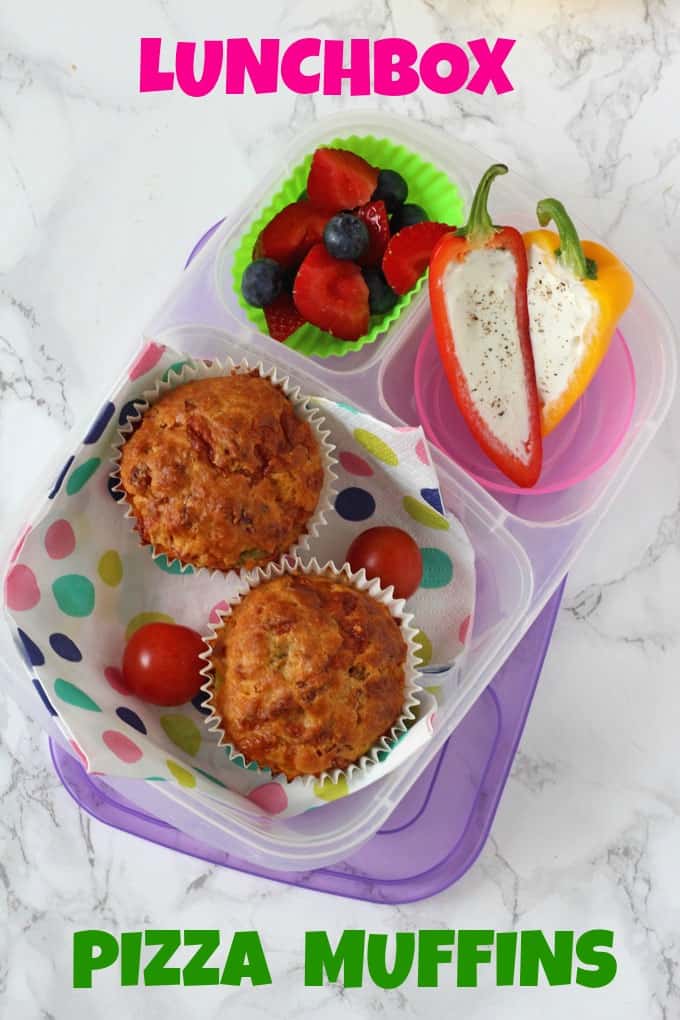Easy one-bowl Pizza Muffins, perfect for the kids' lunch boxes or as an afternoon snack!