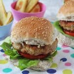Delicious kid-friendly burgers made with chicken thighs and grates apple, all from the essential Waitrose range.