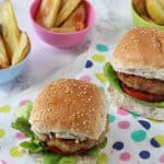 Delicious kid-friendly burgers made with chicken thighs and grates apple, all from the essential Waitrose range.