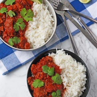 A really easy Lamb Curry recipe made with lamb shoulder and slow cooked to make it deliciously tender.