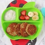 Simple pancakes made with just three ingredients - oats, eggs and banana. Ideal for baby led weaning and finger food for toddlers
