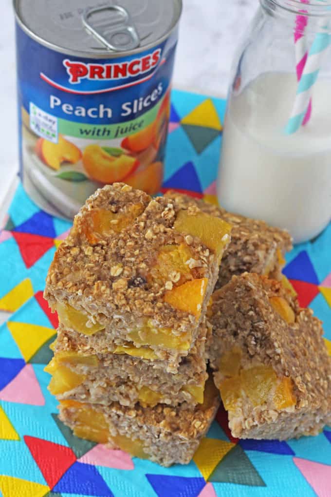 Quinoa Bars made with tinned peaches