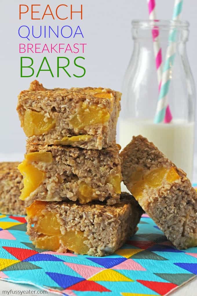 Peach Quinoa Breakfast Bars Pinterest Pin