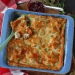 An easy recipe to use up your Christmas leftovers by turning them into a delicious Turkey, Cranberry & Brie Pie. It even uses up leftover vegetables too!
