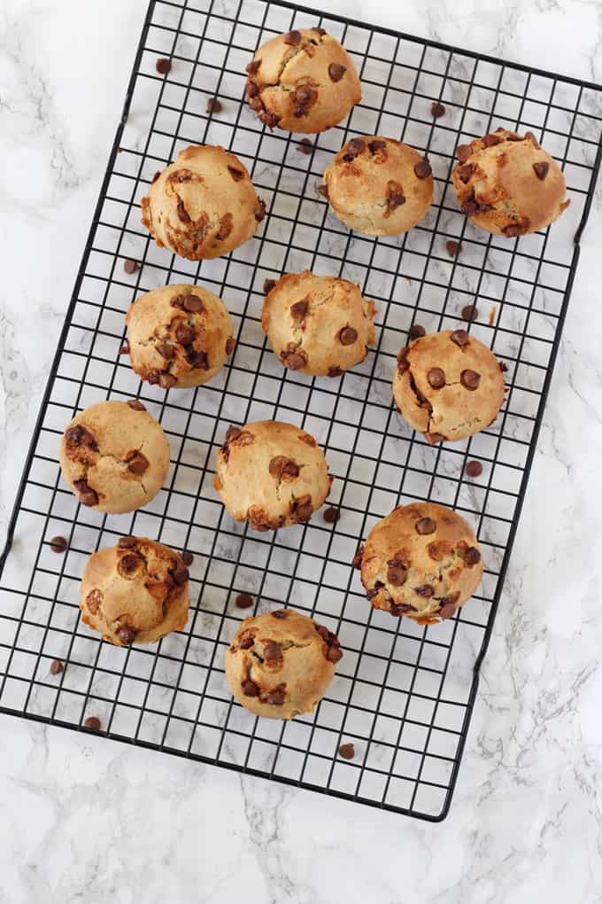 muffins cooling on a tray