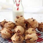A delicious Chocolate Chip Muffin recipe packed full of healthy ingredients like oats, greek yogurt and bananas. Perfect for an afternoon snack for kids or to add to their lunch box!