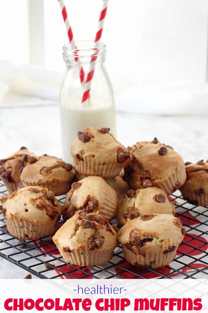 healthier chocolate chip muffins pinterest pin