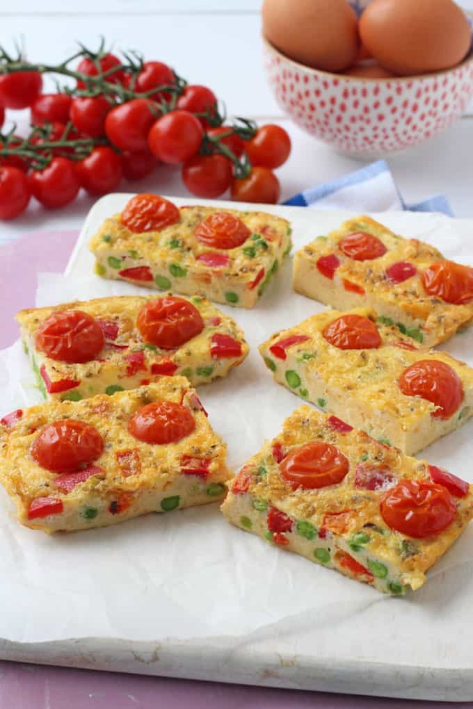 Easy Tomato Frittata Fingers, perfect for a quick and easy kids lunch