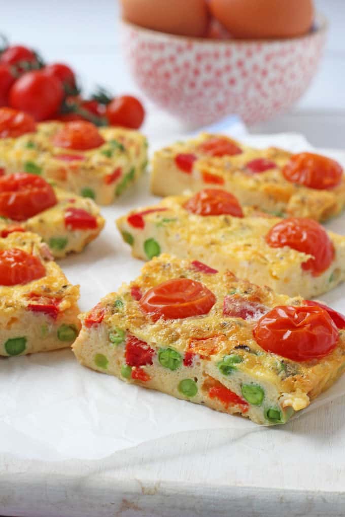 Easy Tomato Frittata Fingers, perfect for a quick and easy kids lunch