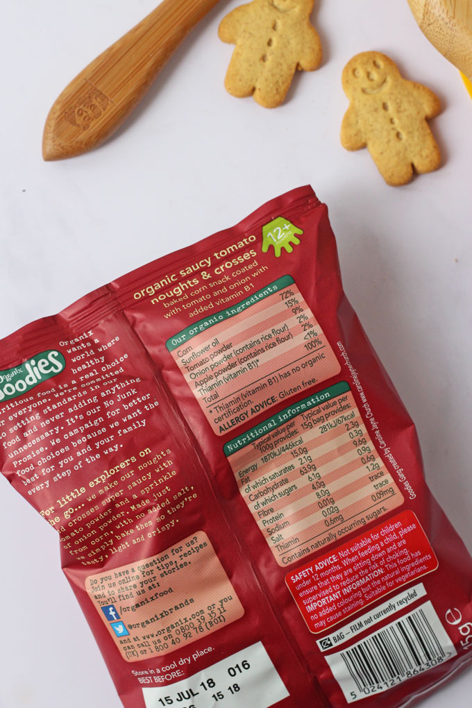 Organix - ingredients in kids snacks