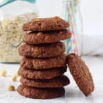 Delicious and filling triple chocolate cookies made with oats and wholemeal flour. The perfect afternoon snack for hungry kids and grown ups too!