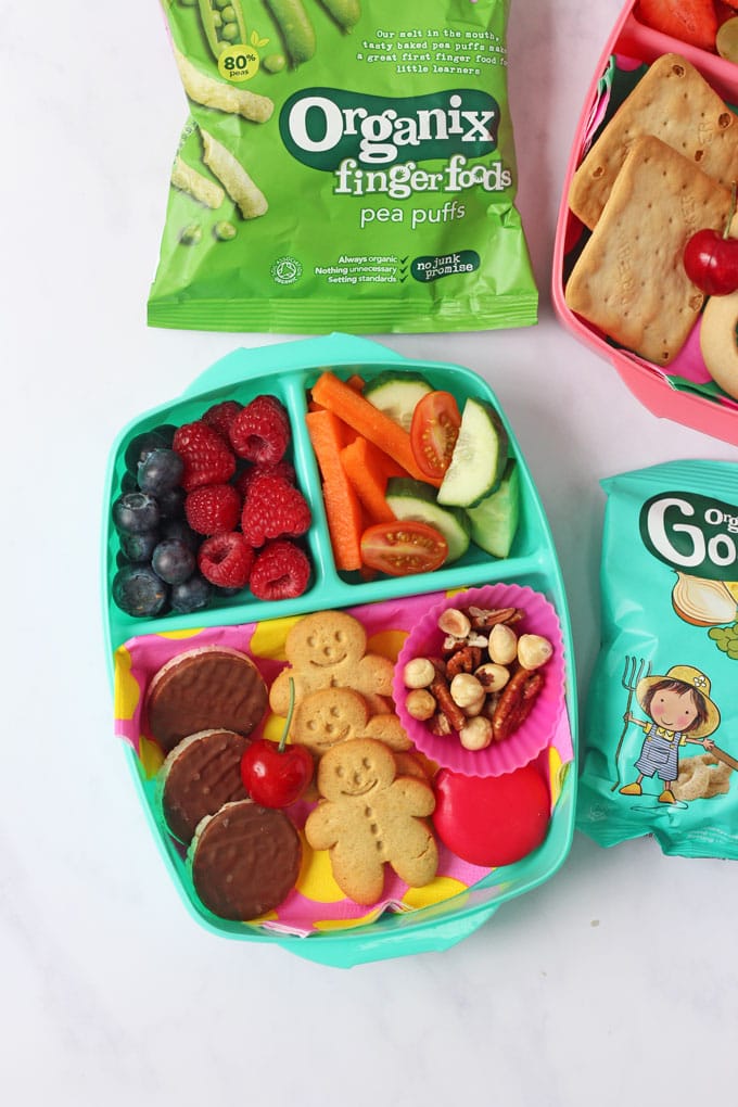 Picture of healthy snacks and Organix snacks