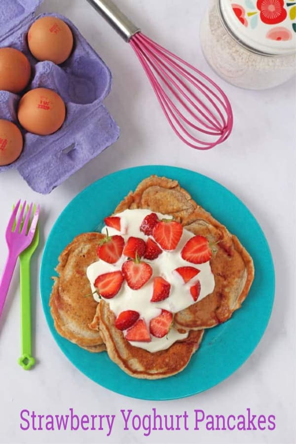 Strawberry Yogurt Pancakes Pinterest Pin