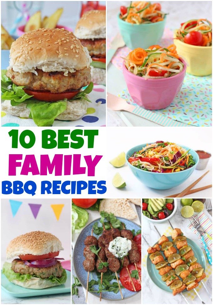 collage of some of the 10 best family bbq recipes