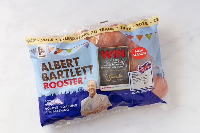 A bag of albert Bartlett Rooster potatoes