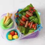 Sausage & Tomato Skewers in a lunch box