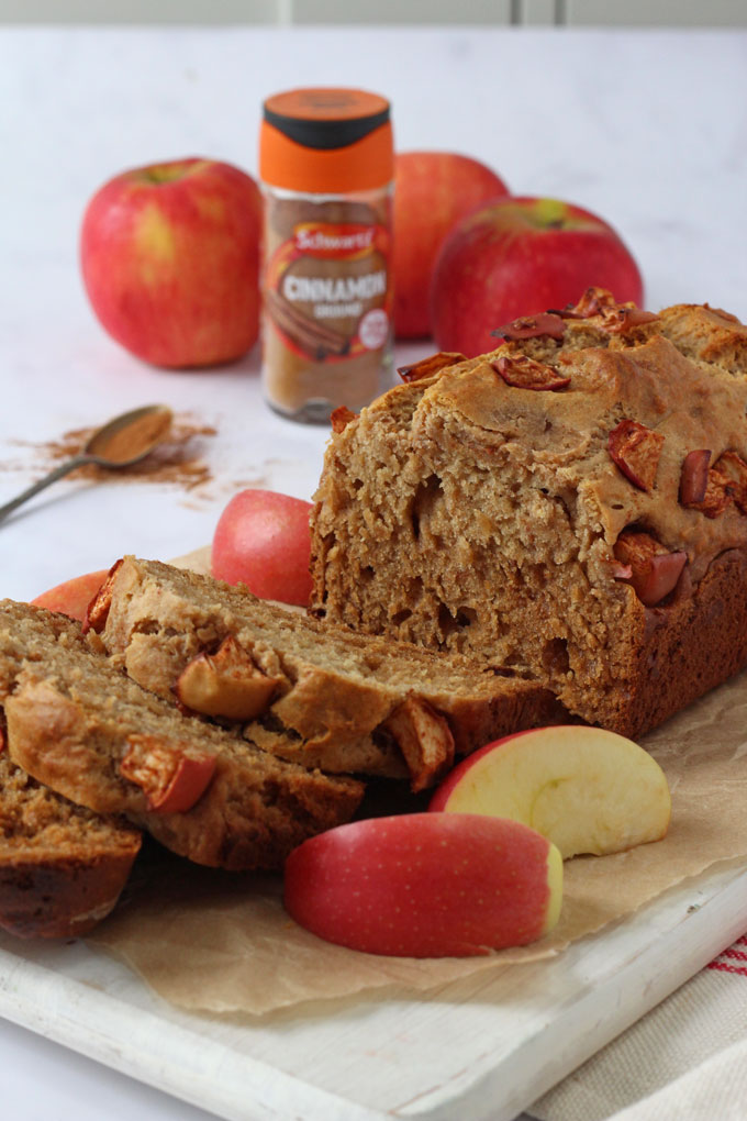 cake with ground cinnamon in background