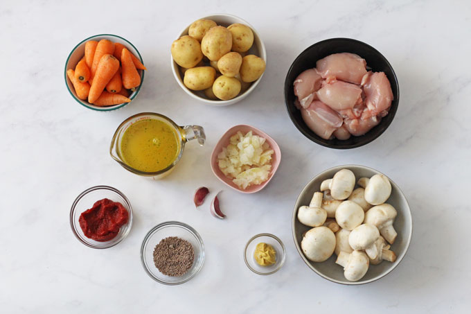 Ingredients for slow cooker chicken casserole