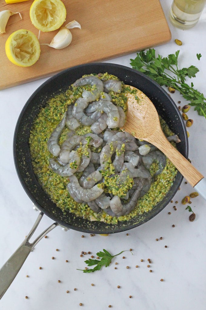 prawns in the frying pan