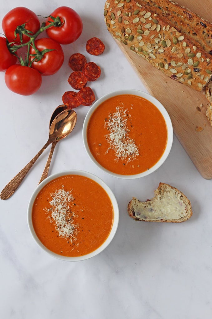 tomato & chorizo soup