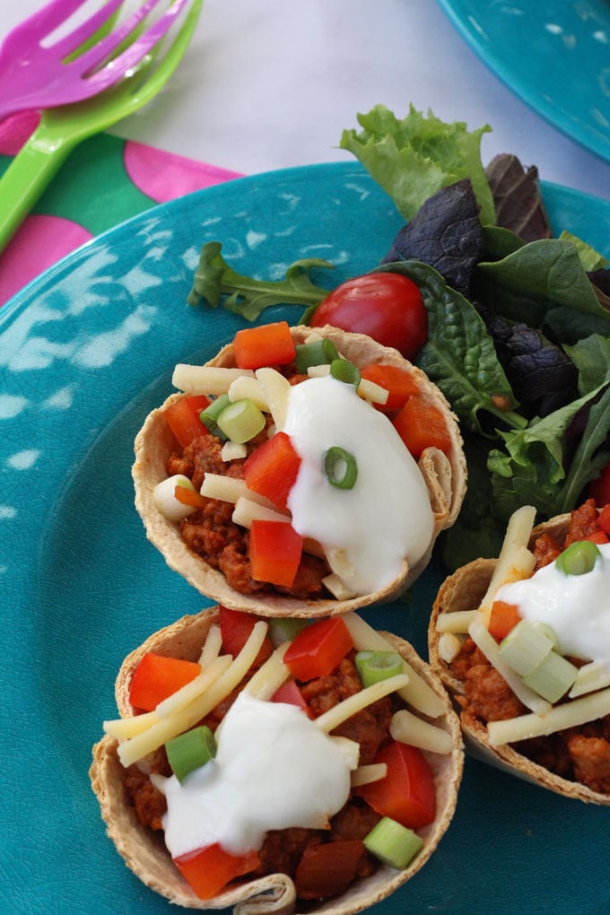 Mexican Taco Cups made with Quorn