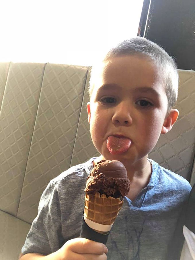 child eating ice cream