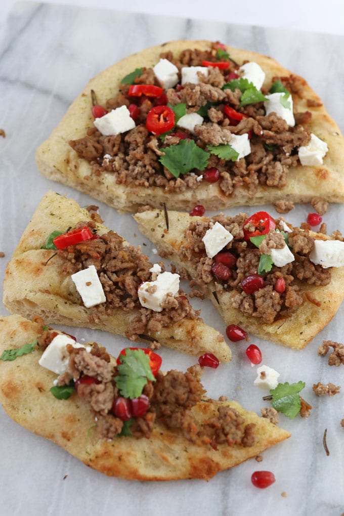 Middle Eastern Lamb Flatbread - made using leftover lamb mince
