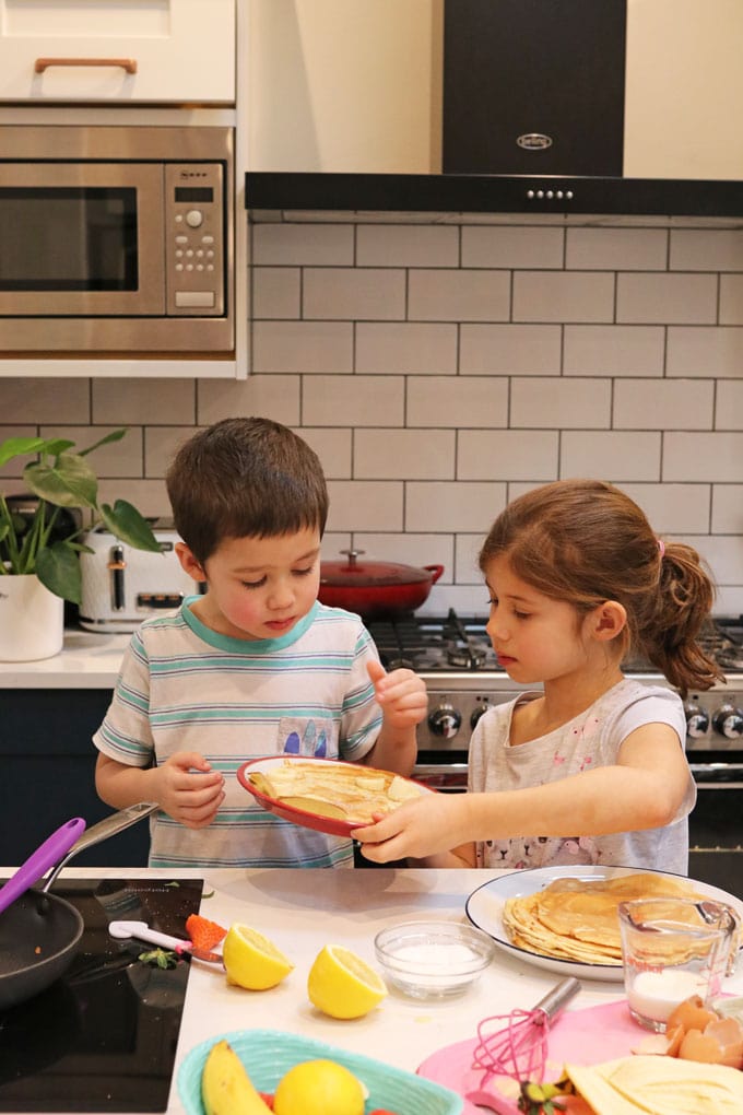 Kids Making Pancakes
