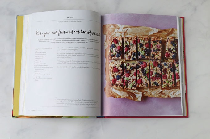 fruit & oat breakfast bars in recipe book