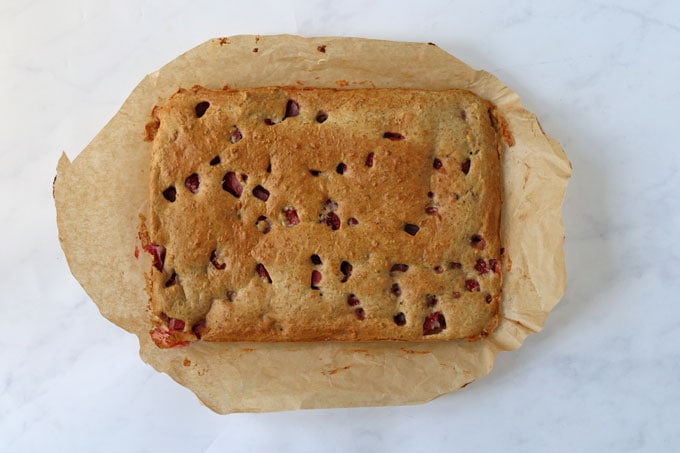 Cake Bars out of the oven