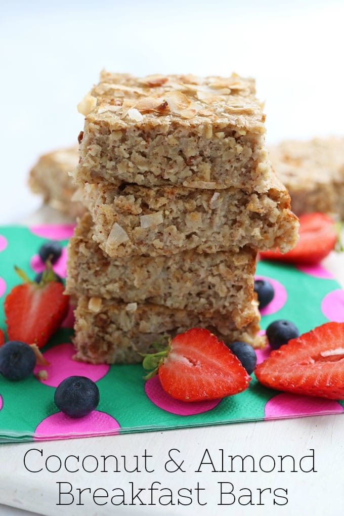 Breakfast Bar made with oats, coconut milk and almond butter